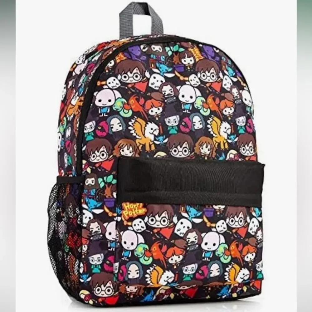 Harry Potter Backpack for Boys Girls Teens with Chibi Character Print Daypack